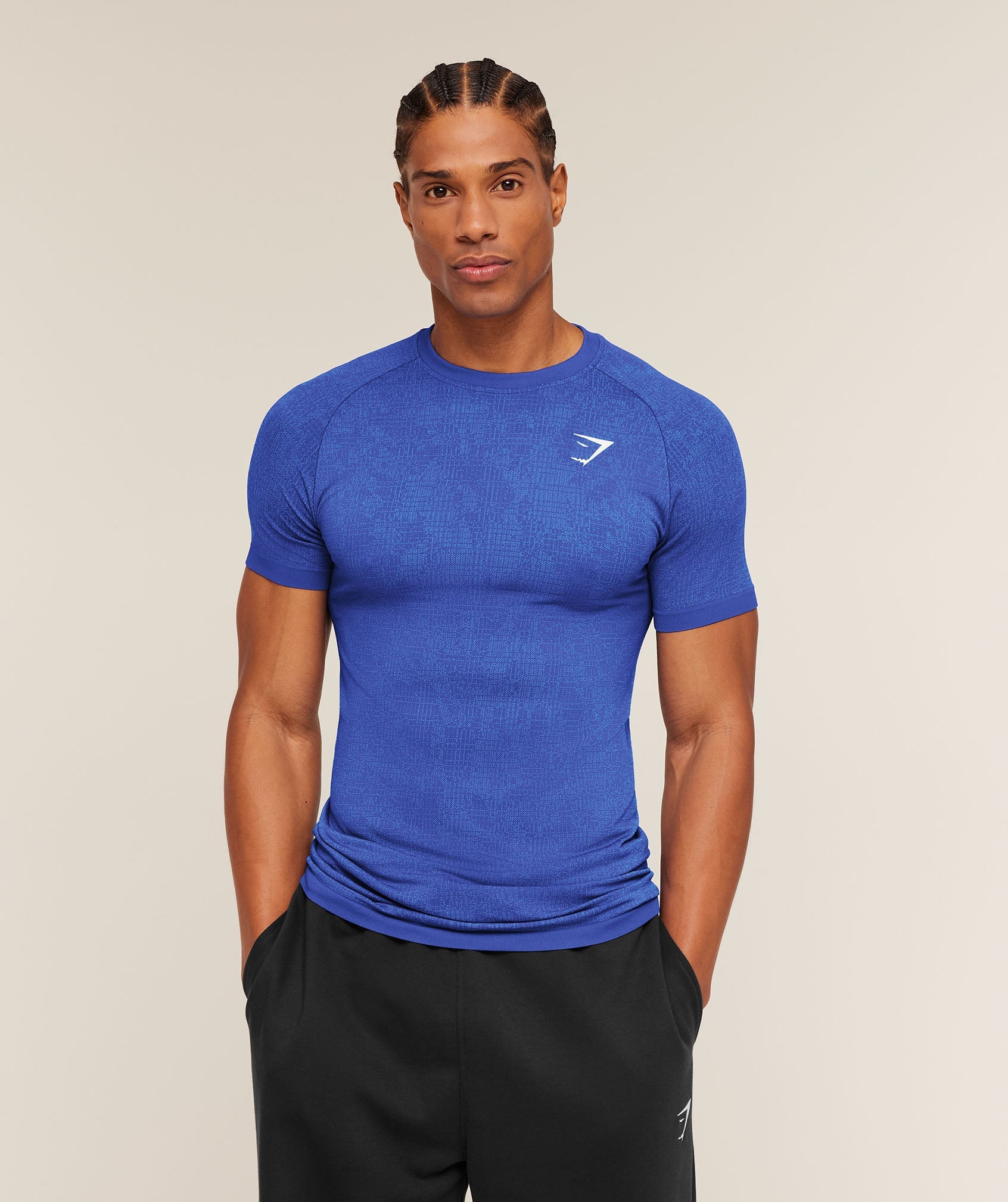 Geo Seamless Grid T-Shirt - Force Blue/Steady Purple — imagem 1