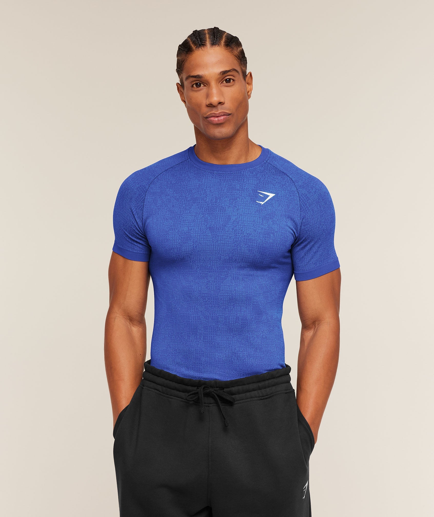 Geo Seamless Grid T-Shirt - Force Blue/Steady Purple — imagem 3