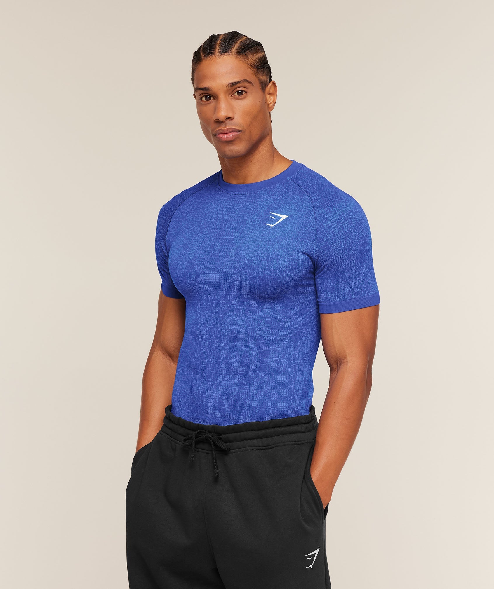Geo Seamless Grid T-Shirt - Force Blue/Steady Purple — imagem 4