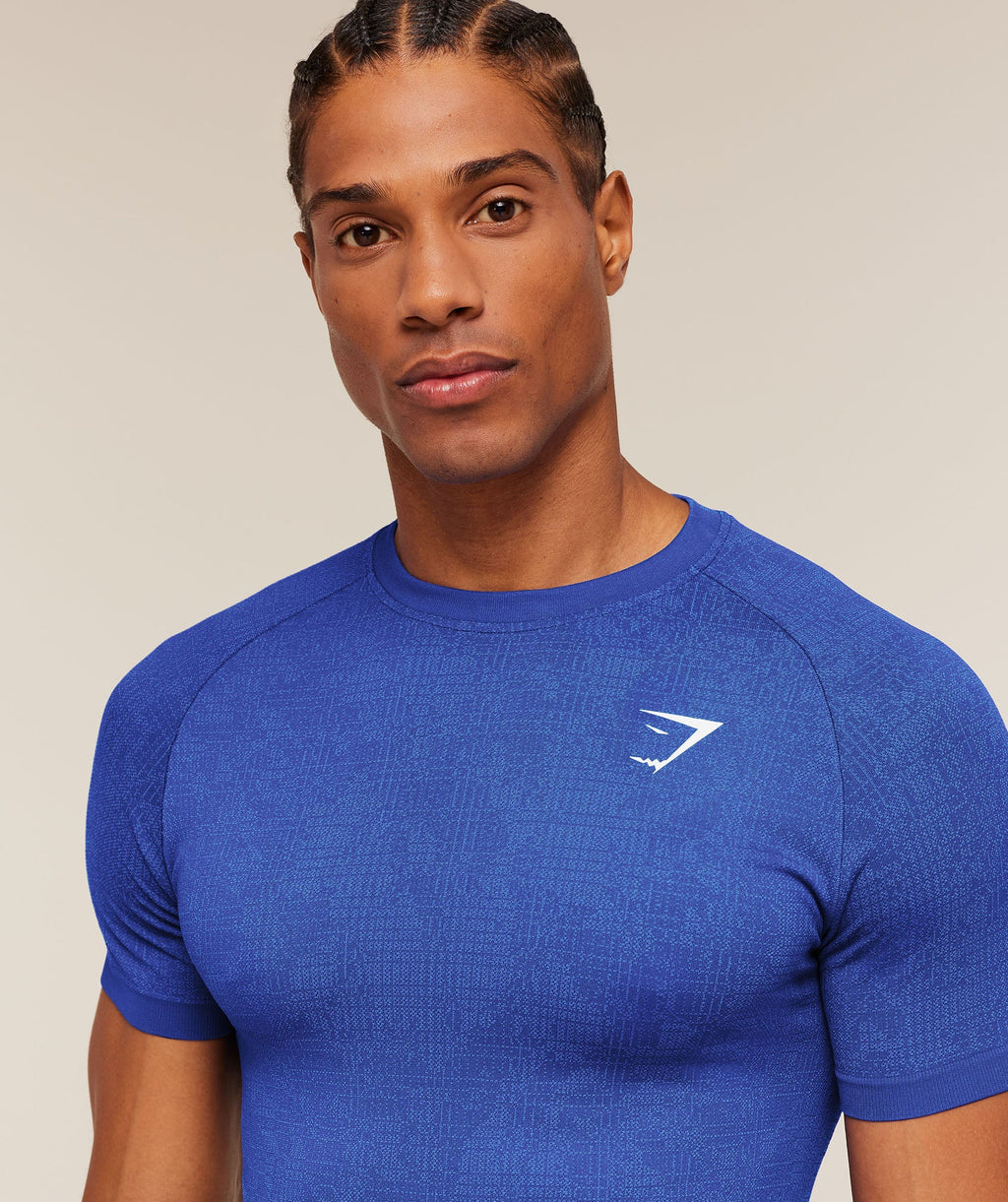 Geo Seamless Grid T-Shirt - Force Blue/Steady Purple — imagem 6