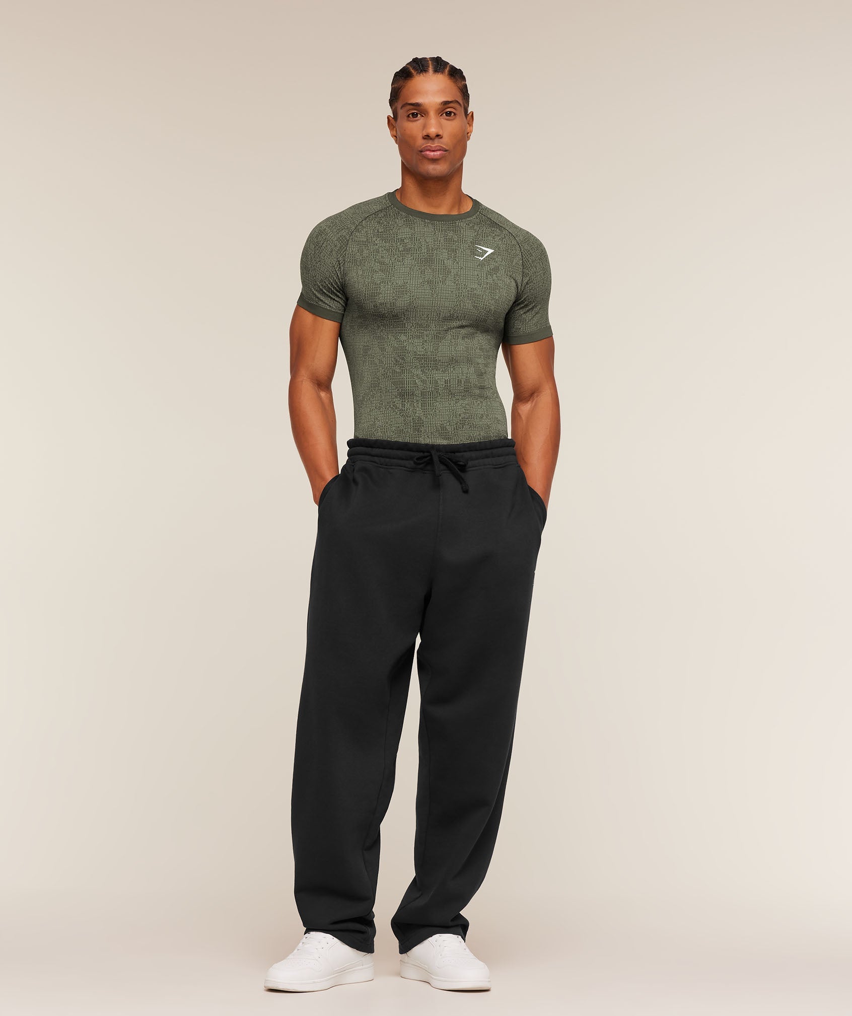 Geo Seamless Grid T-Shirt - Strength Green/Haze Green — imagem 5