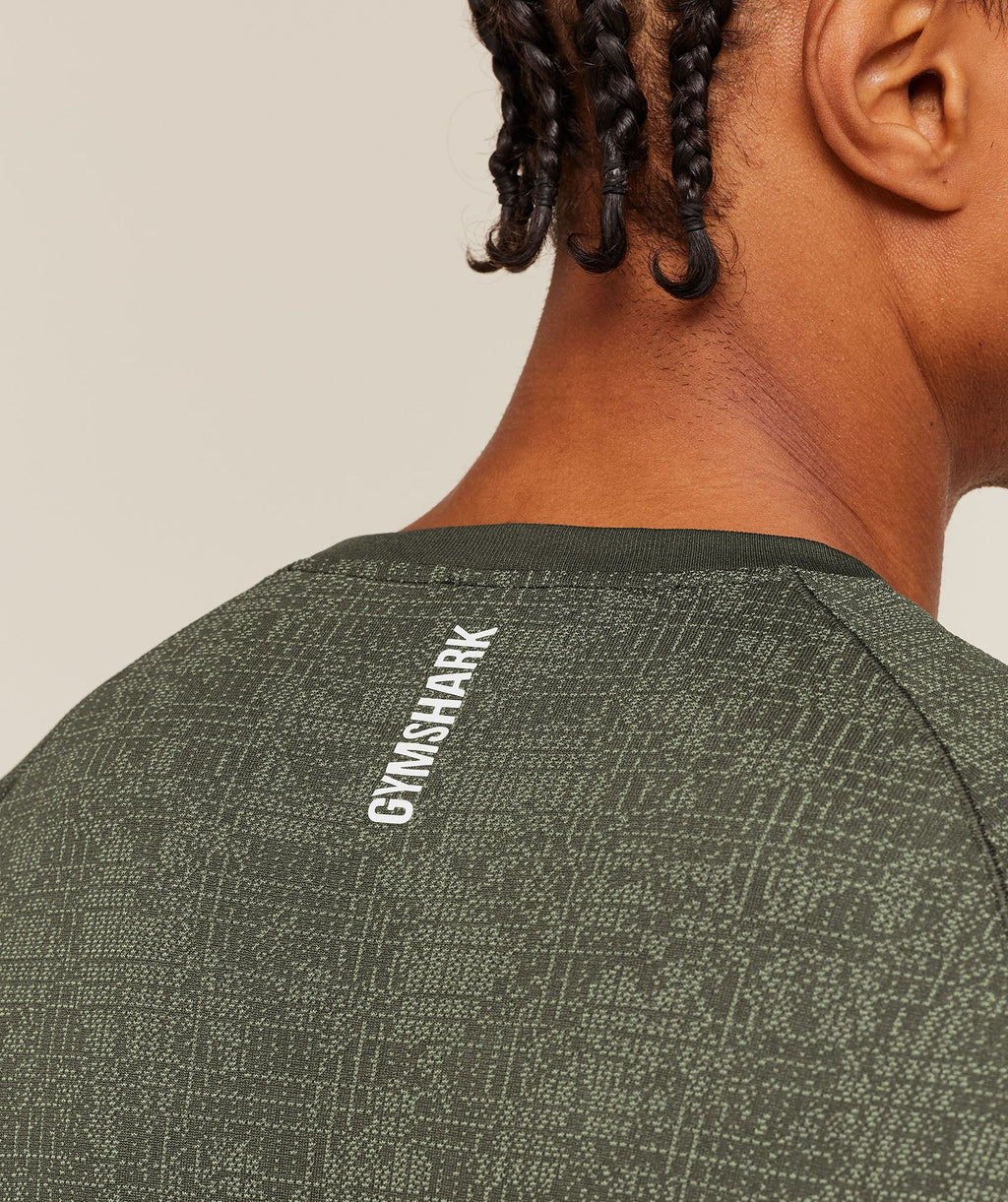 Geo Seamless Grid T-Shirt - Strength Green/Haze Green — imagem 7