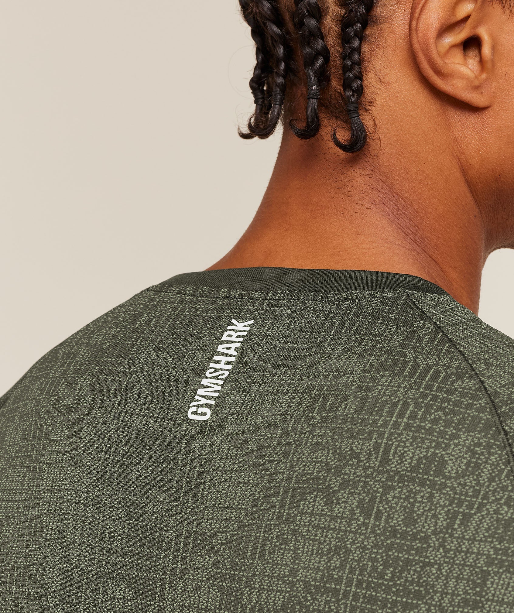 Geo Seamless Grid T-Shirt - Strength Green/Haze Green — imagem 7