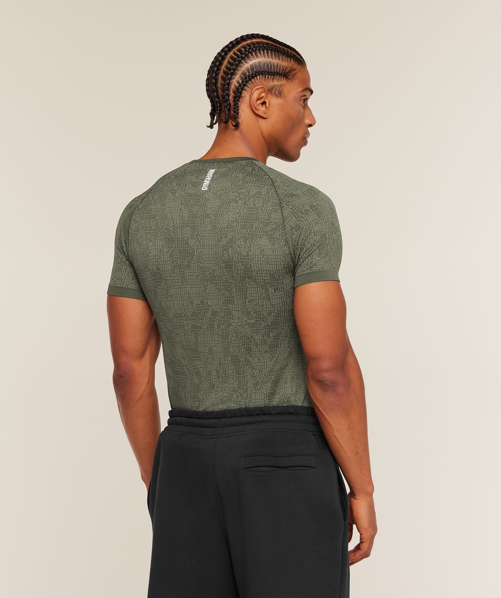 Geo Seamless Grid T-Shirt - Strength Green/Haze Green — imagem 2