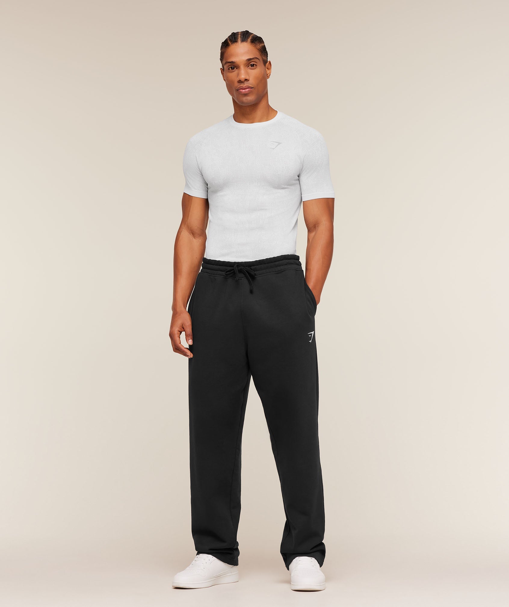 Geo Seamless Grid T-Shirt - White/Silver Grey — imagem 5