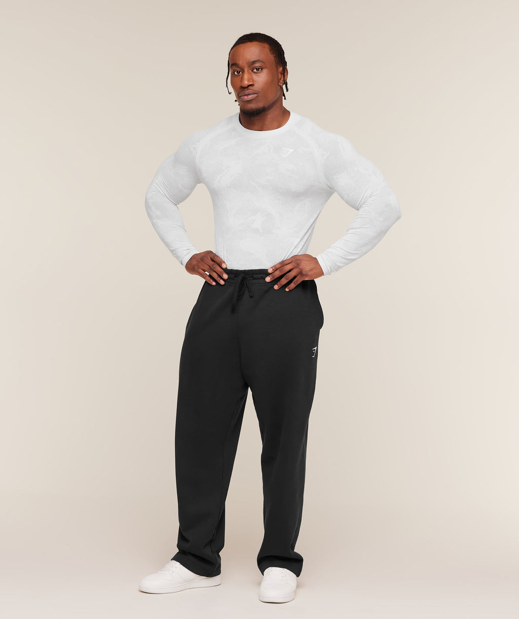 Geo Seamless Long Sleeve T-Shirt - White/Light Grey — imagem 4