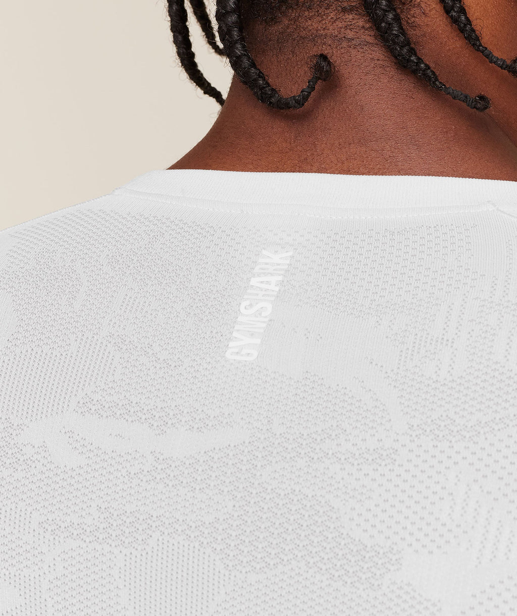 Geo Seamless Long Sleeve T-Shirt - White/Light Grey — imagem 6