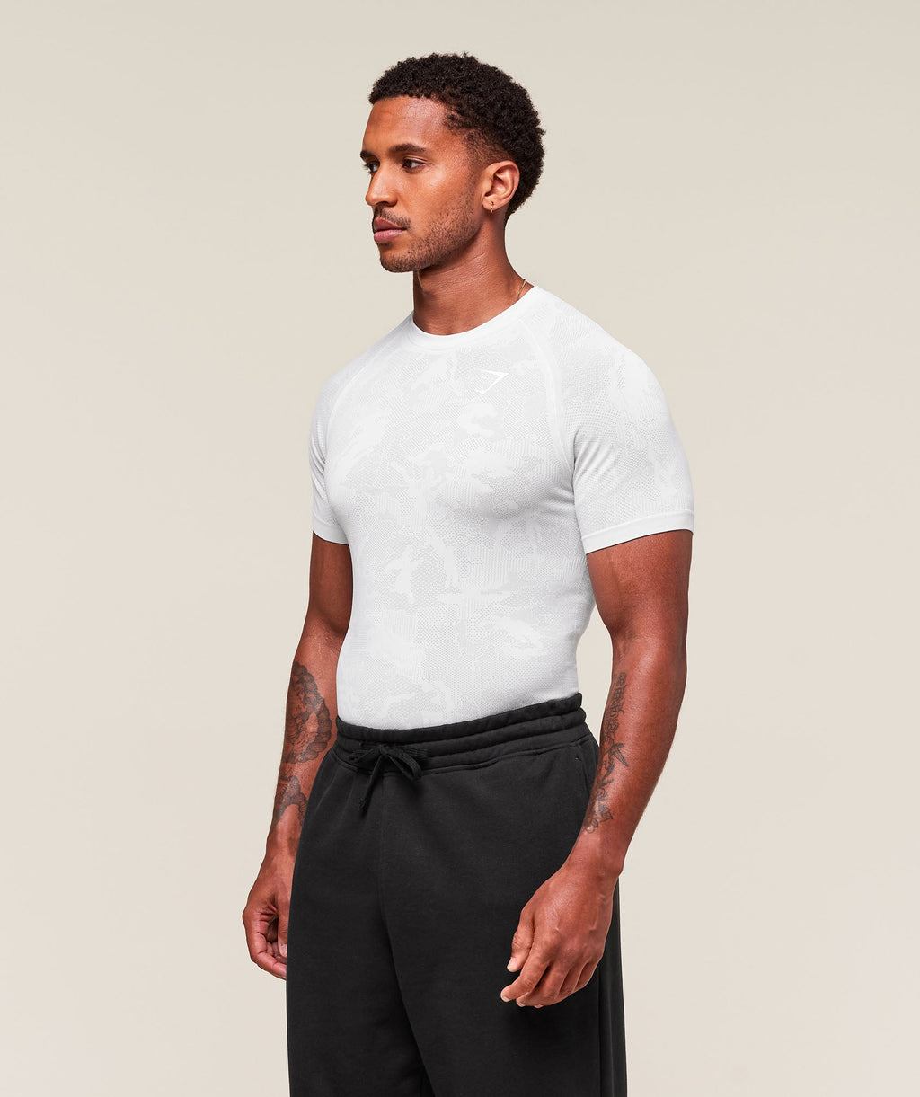 Geo Seamless T-Shirt - White/Light Grey — imagem 6