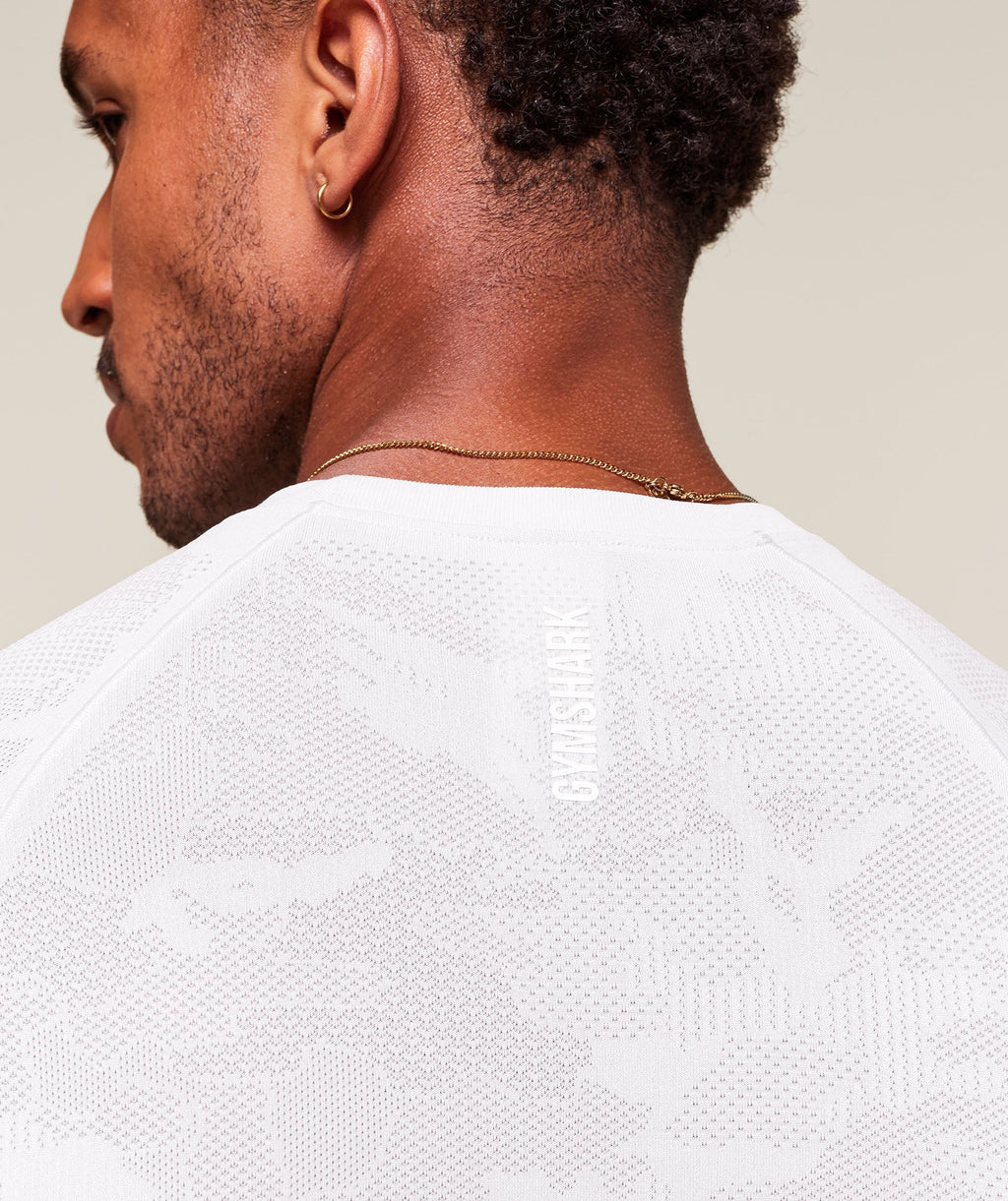Geo Seamless T-Shirt - White/Light Grey — imagem 4