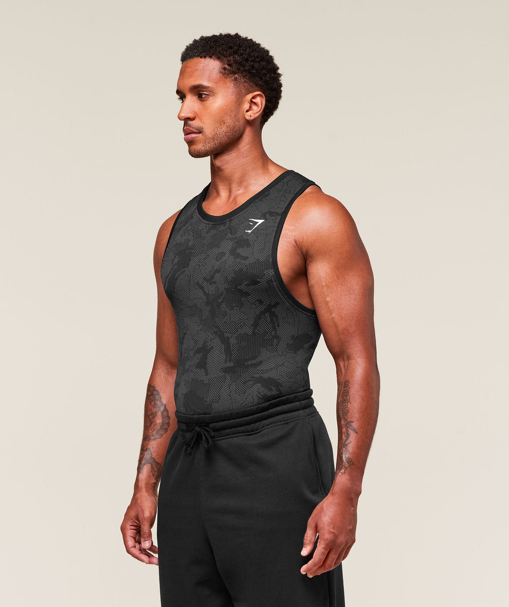 Geo Seamless Tank - Black/Charcoal Grey — imagem 3