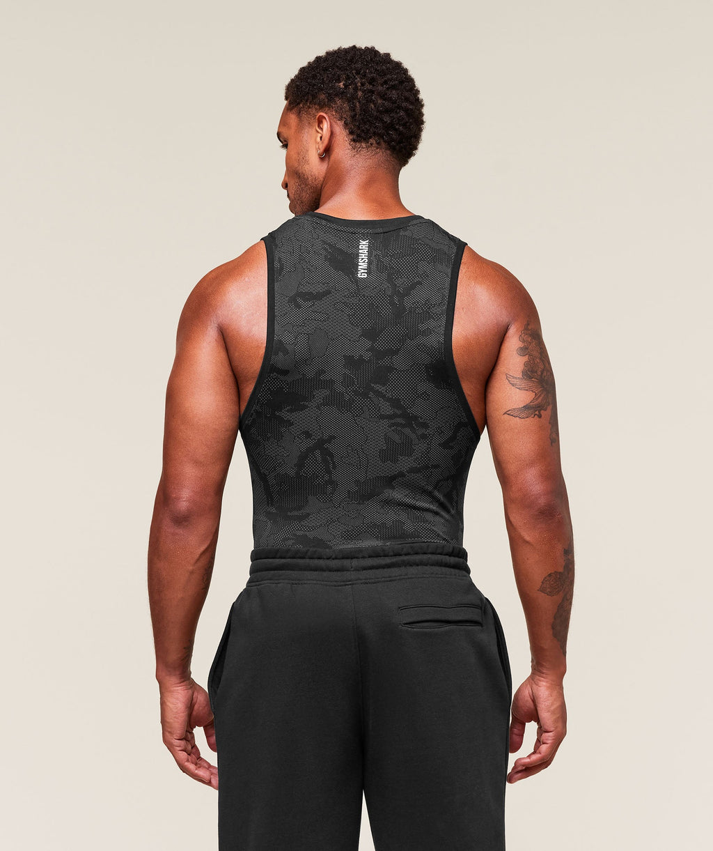 Geo Seamless Tank - Black/Charcoal Grey — imagem 2