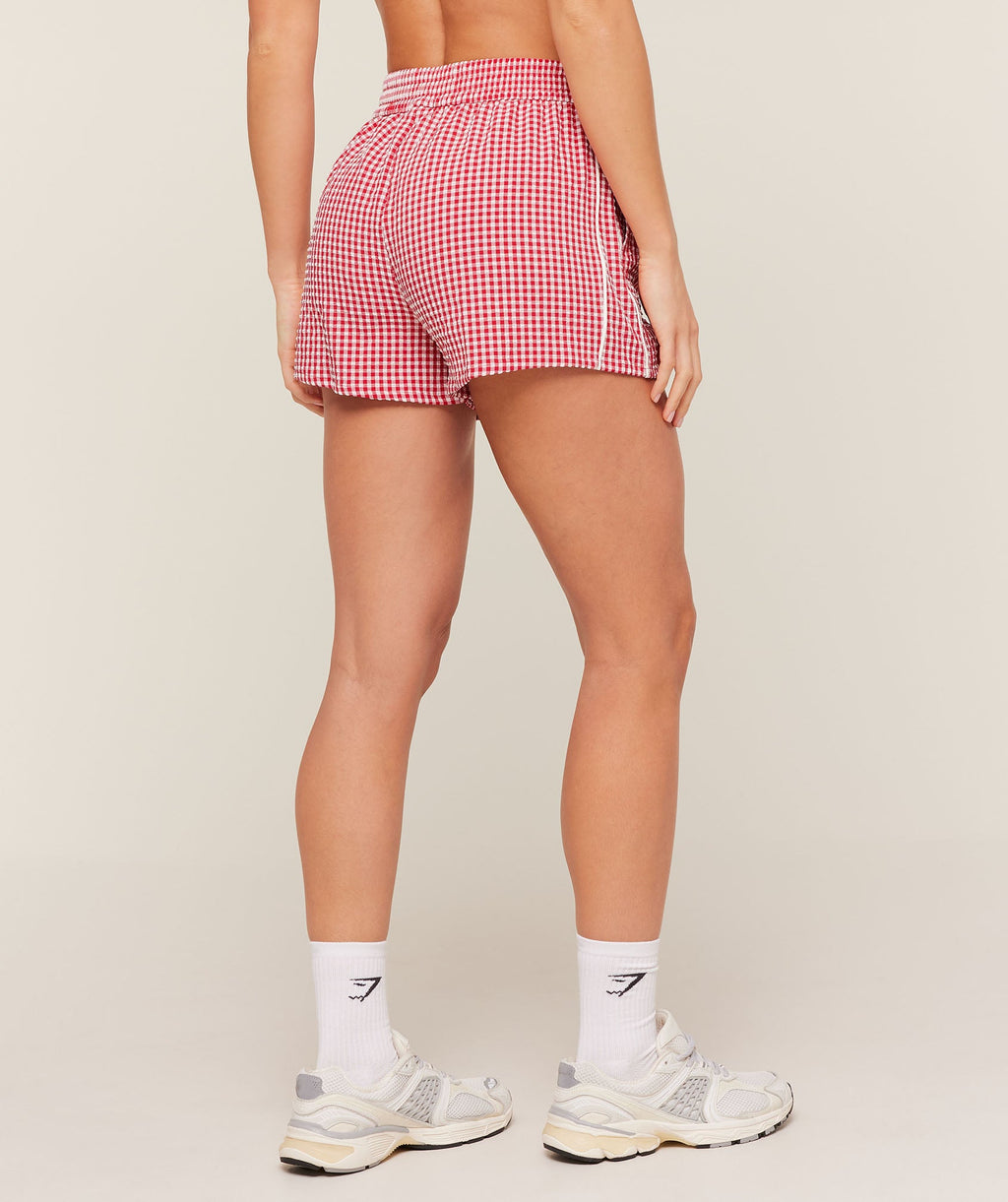 Gingham Shorts - Carmine Red/Soft White — imagem 2