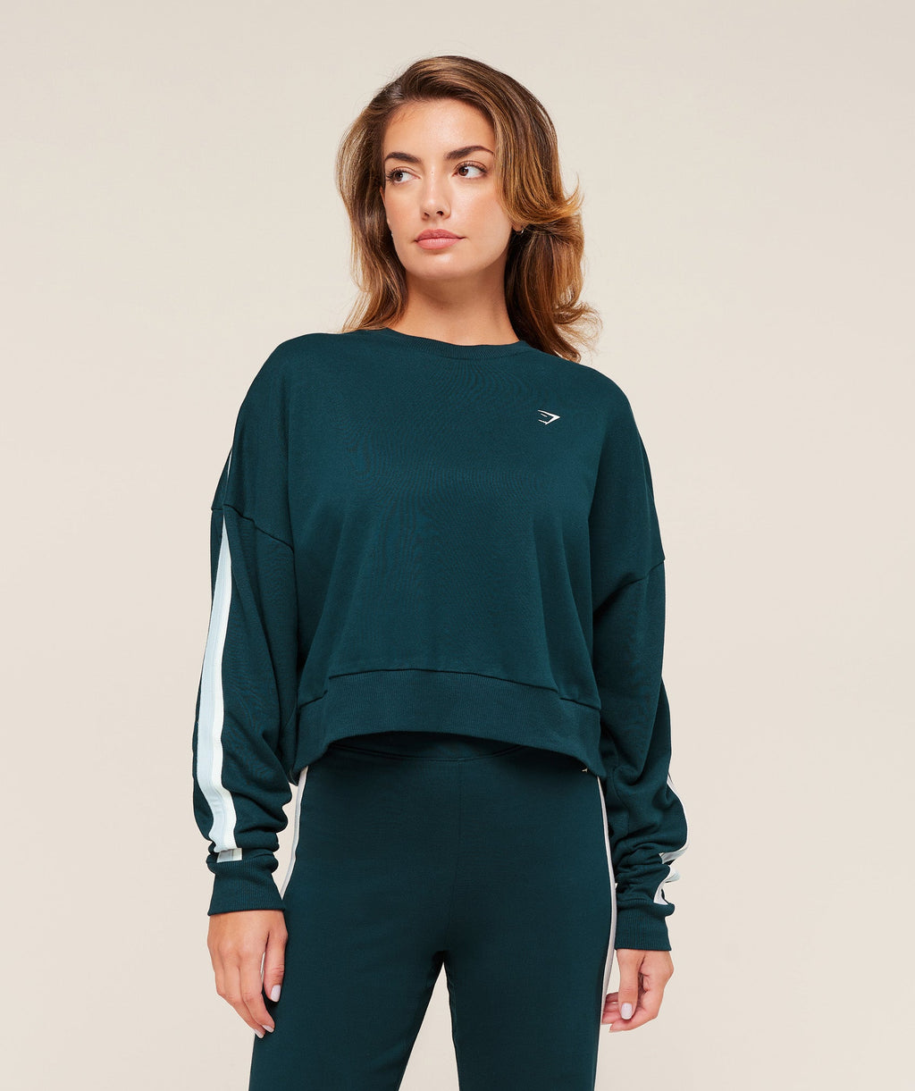 Piping Midi Crew Neck - Deep Petrol Blue/Smoke Blue/Soft White — imagem 1