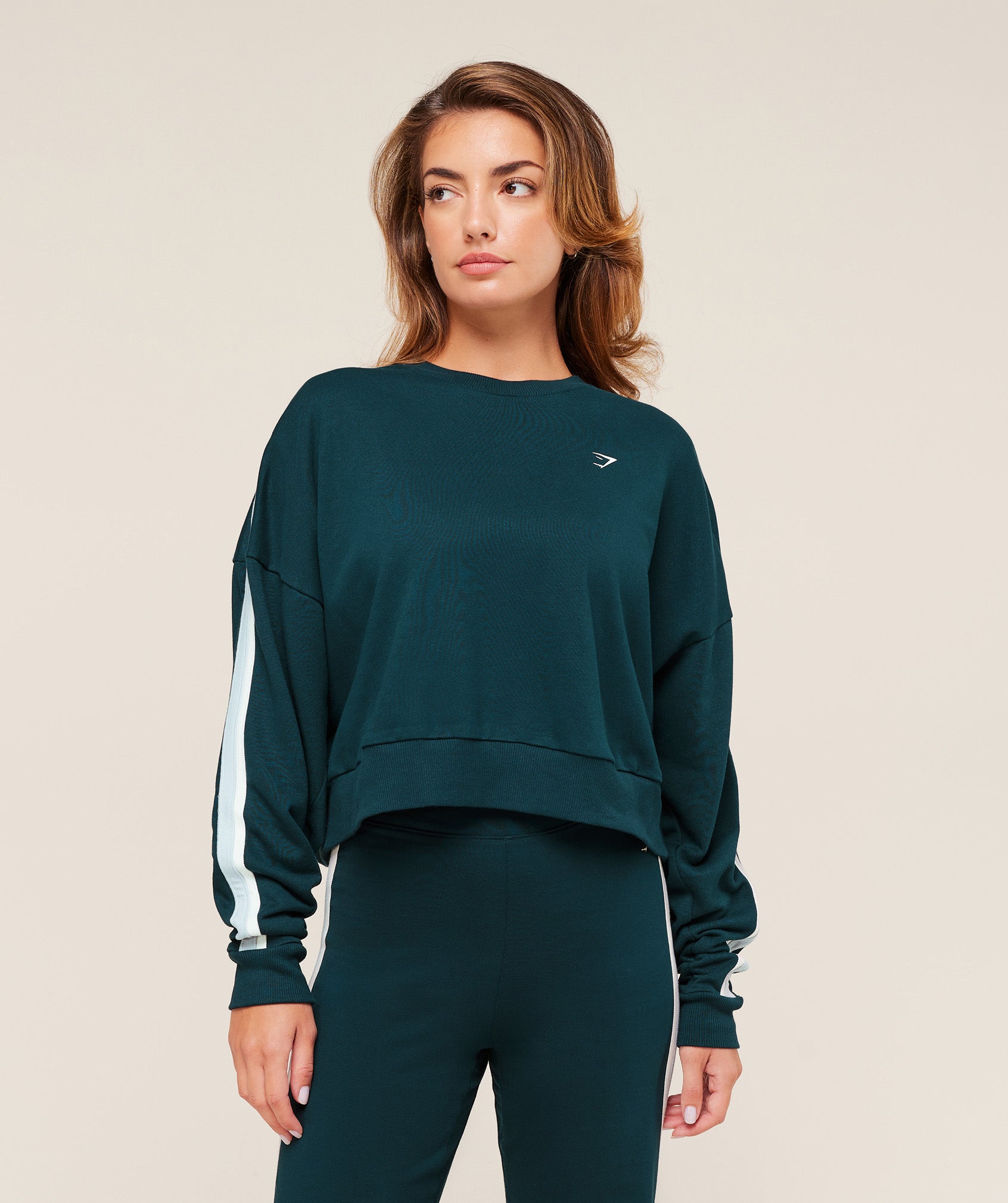 Piping Midi Crew Neck - Deep Petrol Blue/Smoke Blue/Soft White — imagem 1