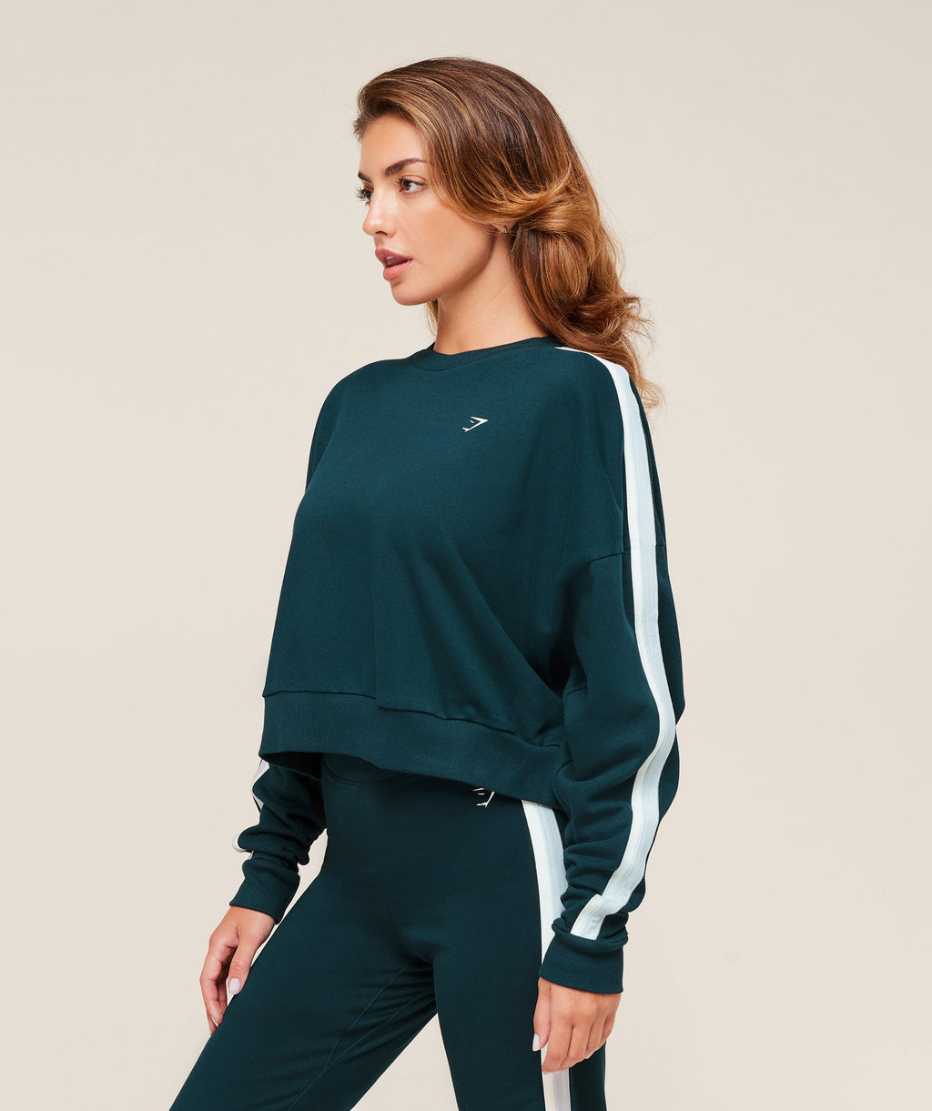 Piping Midi Crew Neck - Deep Petrol Blue/Smoke Blue/Soft White — imagem 3