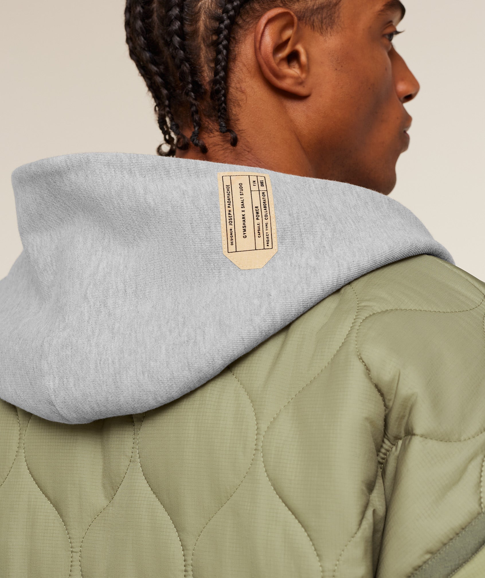Gymshark x Saalt Studios Jacket - GS Utility Green/GUILLE Core Grey Marl — imagem 7