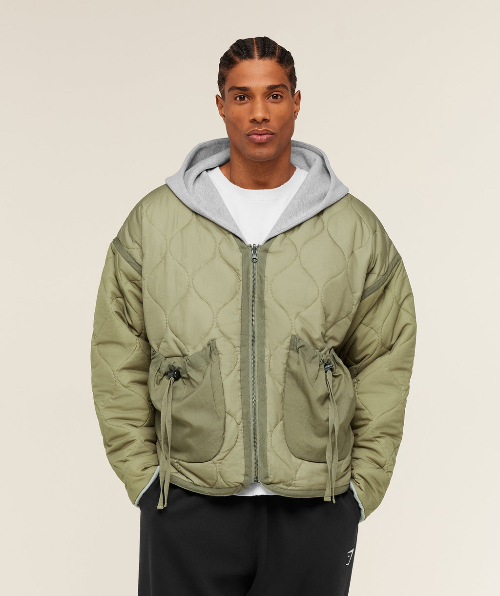 Gymshark x Saalt Studios Jacket - GS Utility Green/GUILLE Core Grey Marl — imagem 1