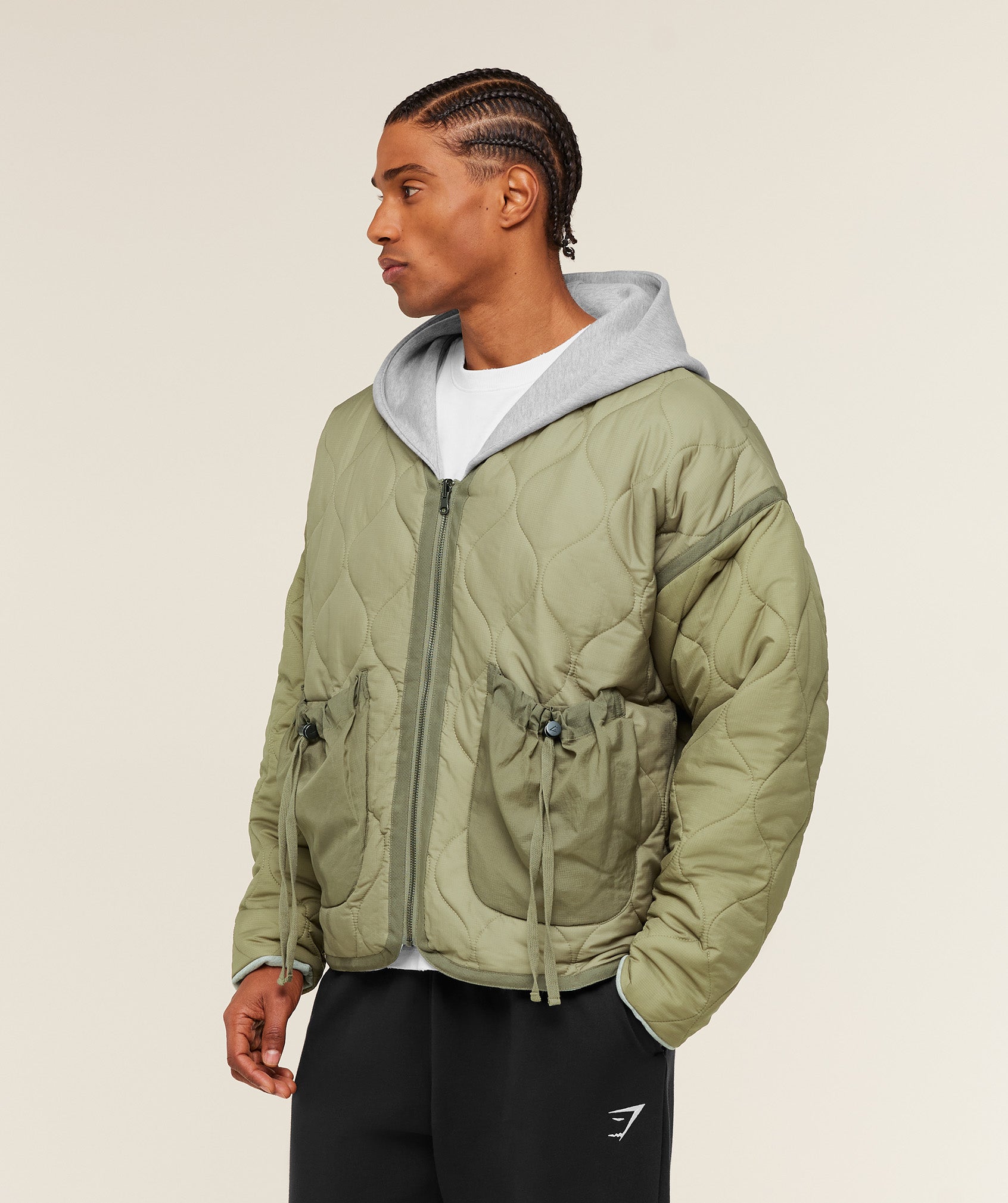 Gymshark x Saalt Studios Jacket - GS Utility Green/GUILLE Core Grey Marl — imagem 4