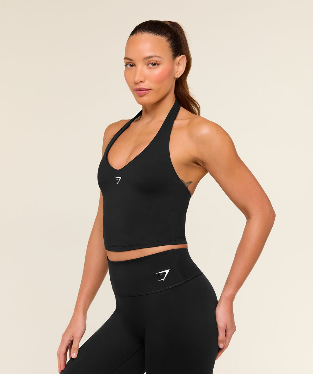 Halter Neck Cami with Shelf - Black — imagem 4