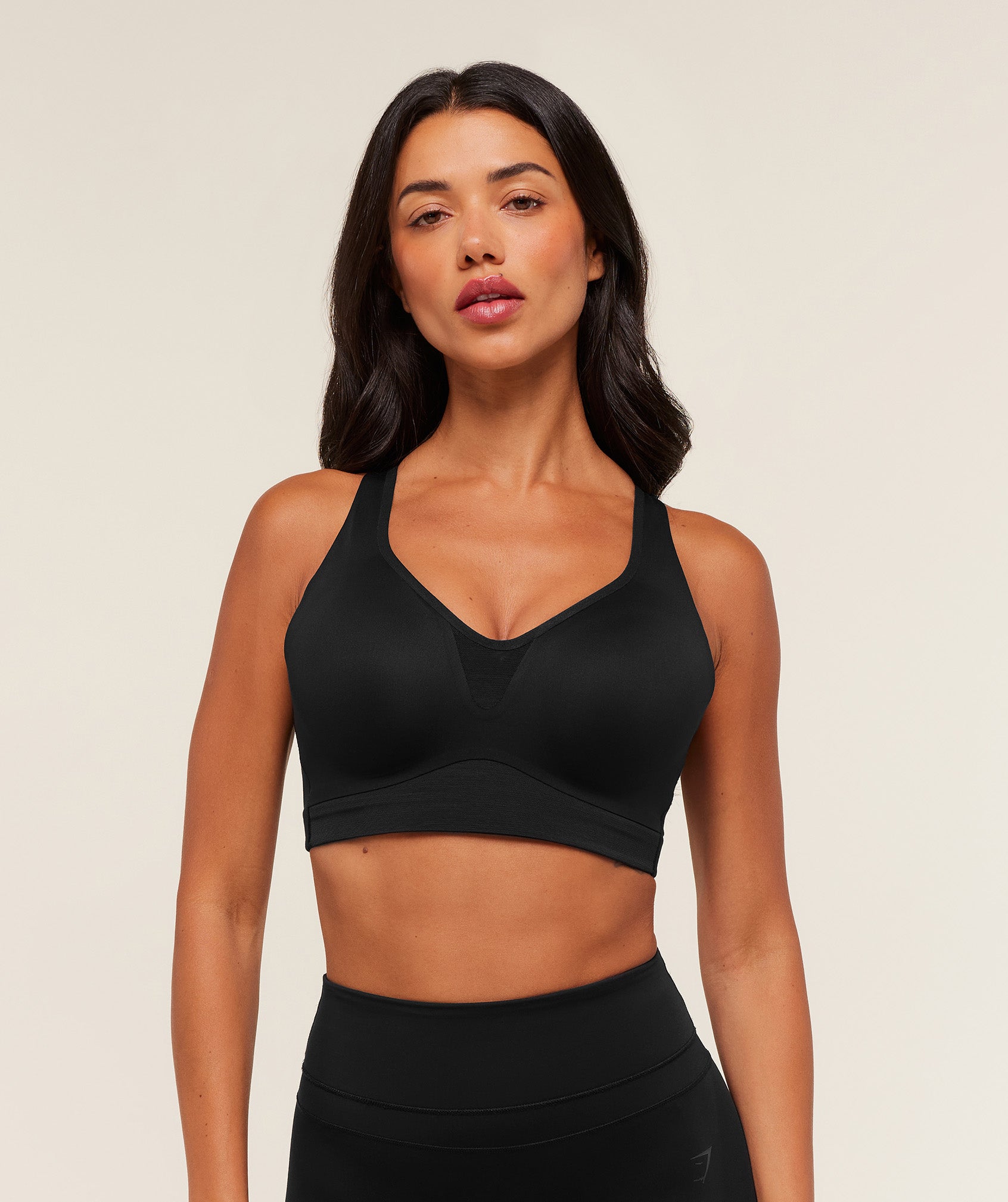 High Support V-Neck Sports Bra - Black — imagem 1