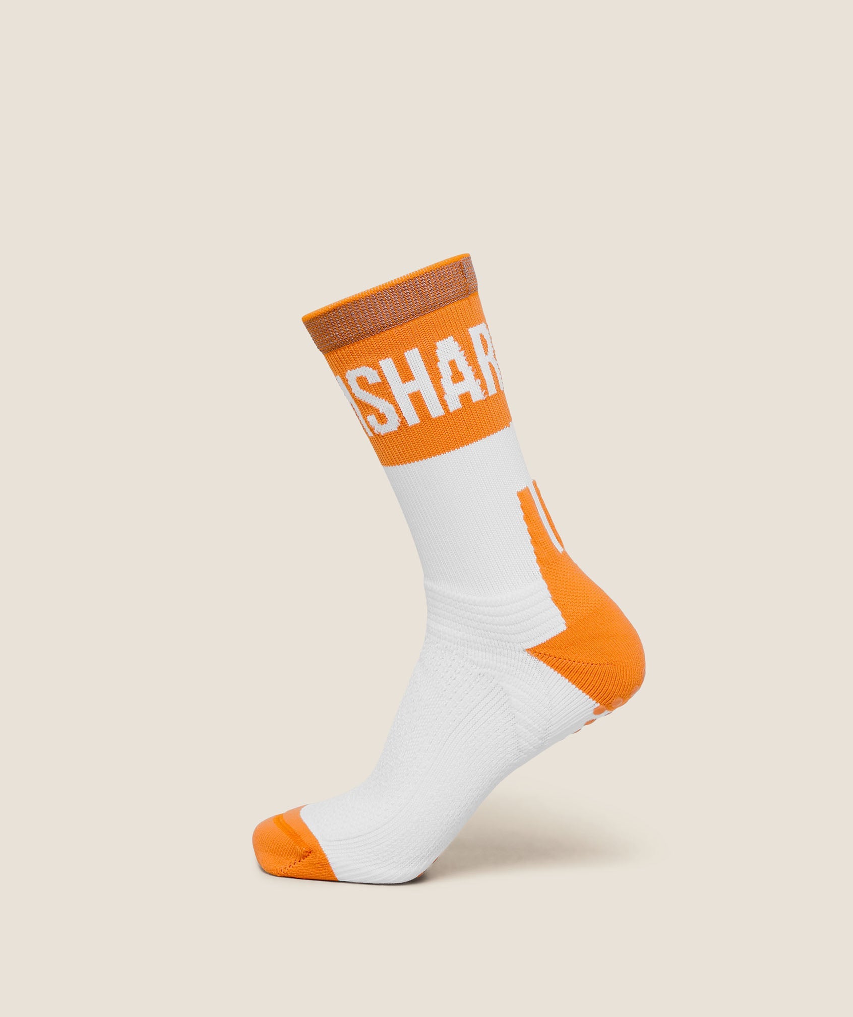Hybrid Training Grip Socks Single - White/Dayglow Peach — imagem 1