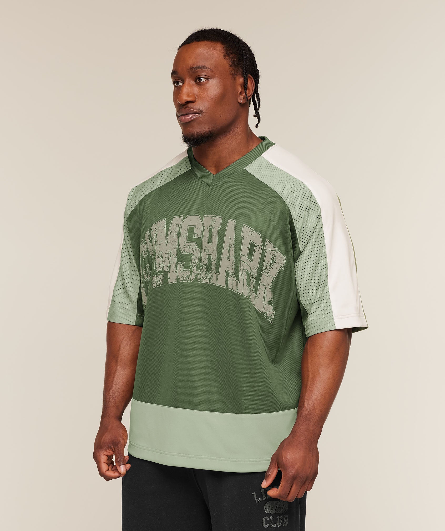 Collective Mesh Wordmark Jersey - Core Olive/Haze Green/Soft White — imagem 4