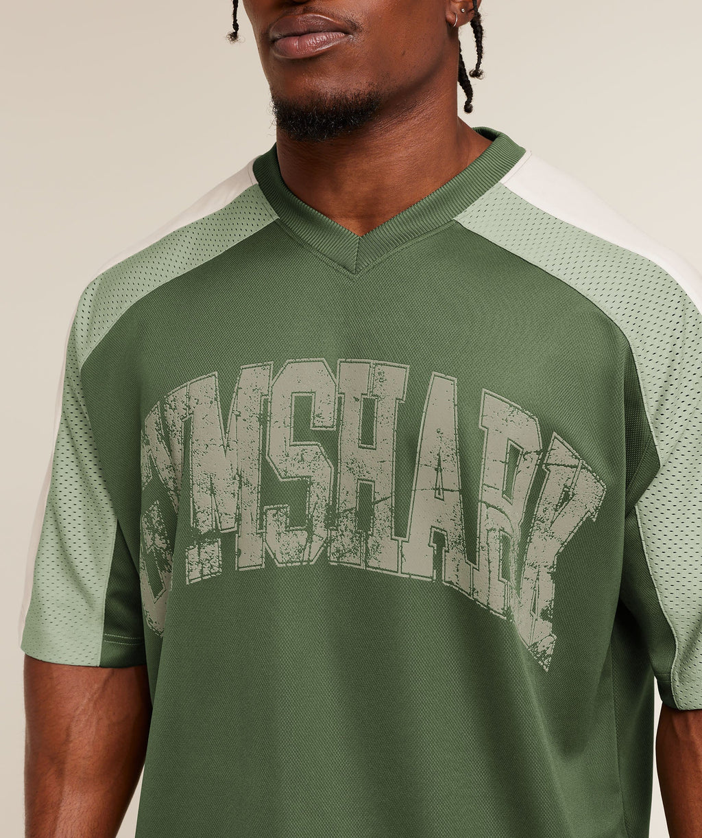 Collective Mesh Wordmark Jersey - Core Olive/Haze Green/Soft White — imagem 5