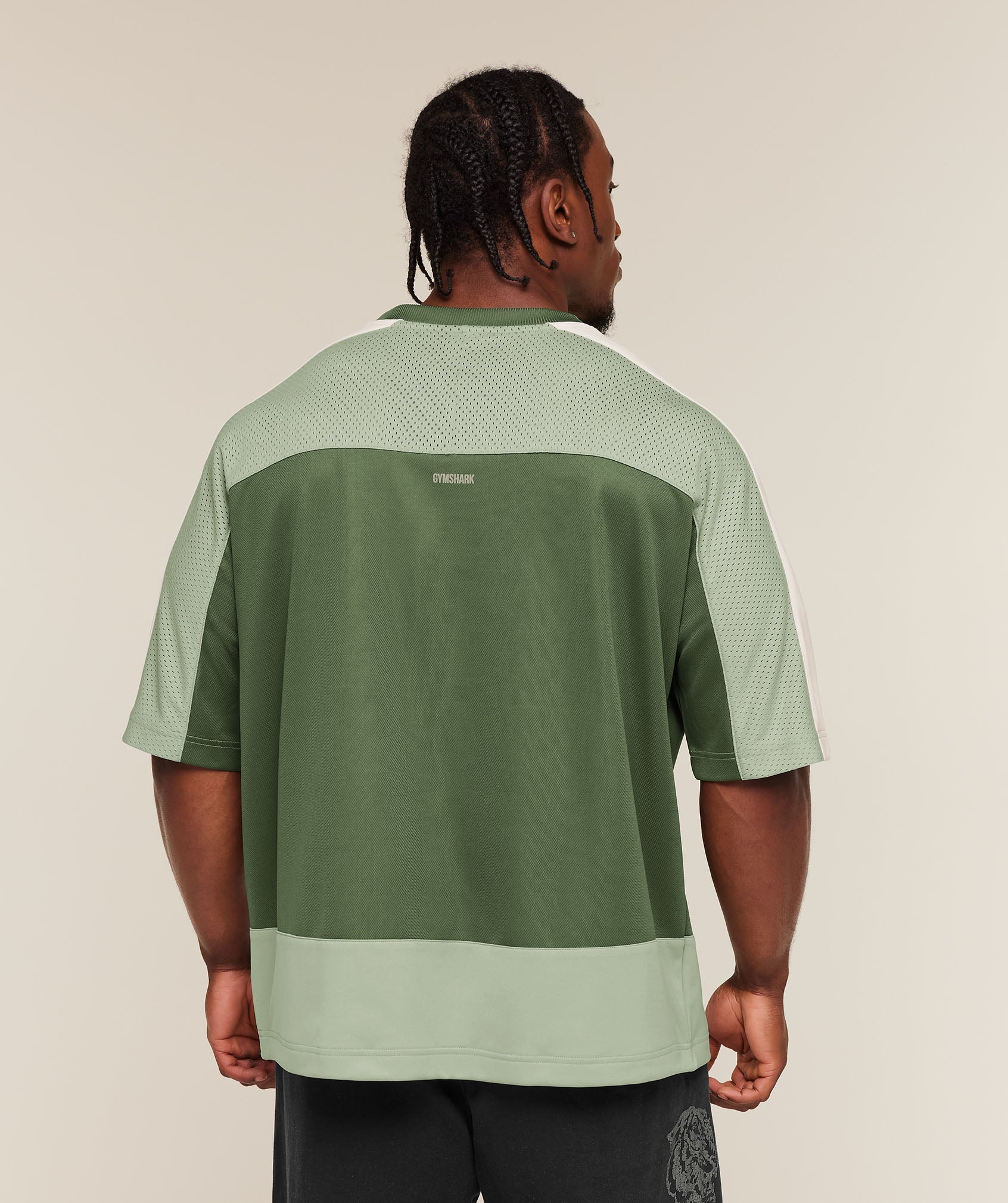 Collective Mesh Wordmark Jersey - Core Olive/Haze Green/Soft White — imagem 2