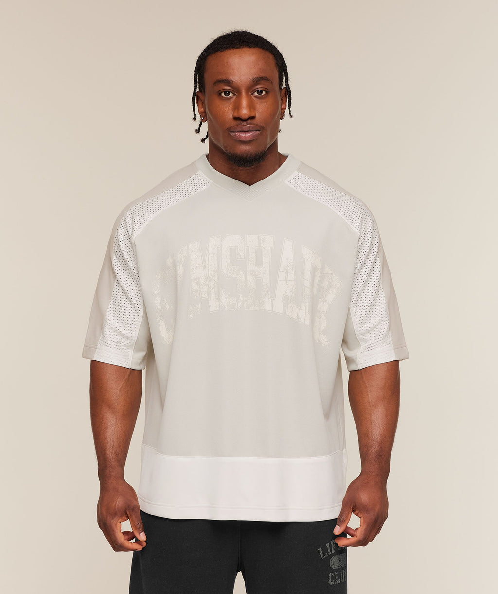 Collective Mesh Wordmark Jersey - Tinted White/Soft White/Pebble Grey — imagem 1