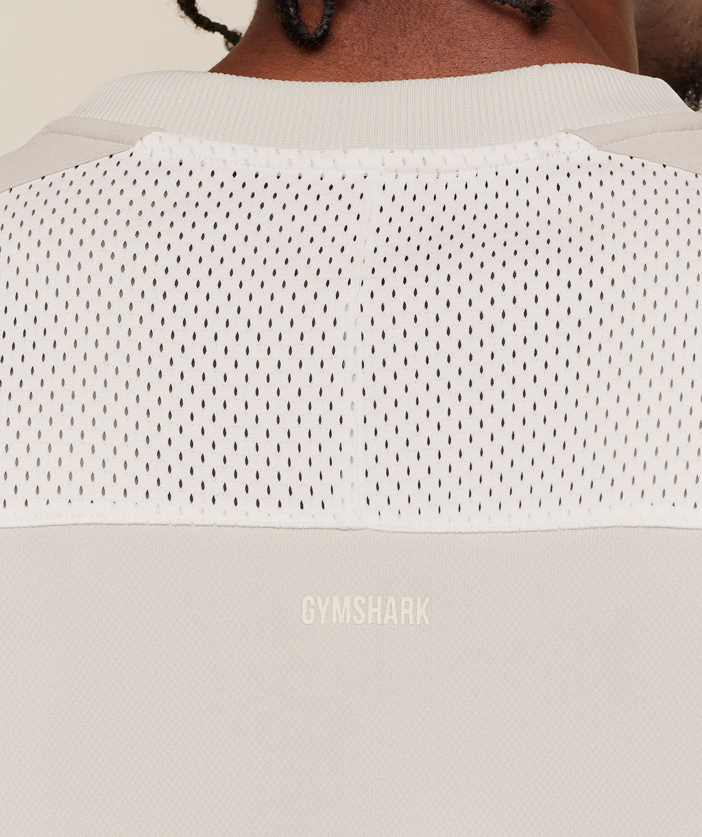 Collective Mesh Wordmark Jersey - Tinted White/Soft White/Pebble Grey — imagem 6