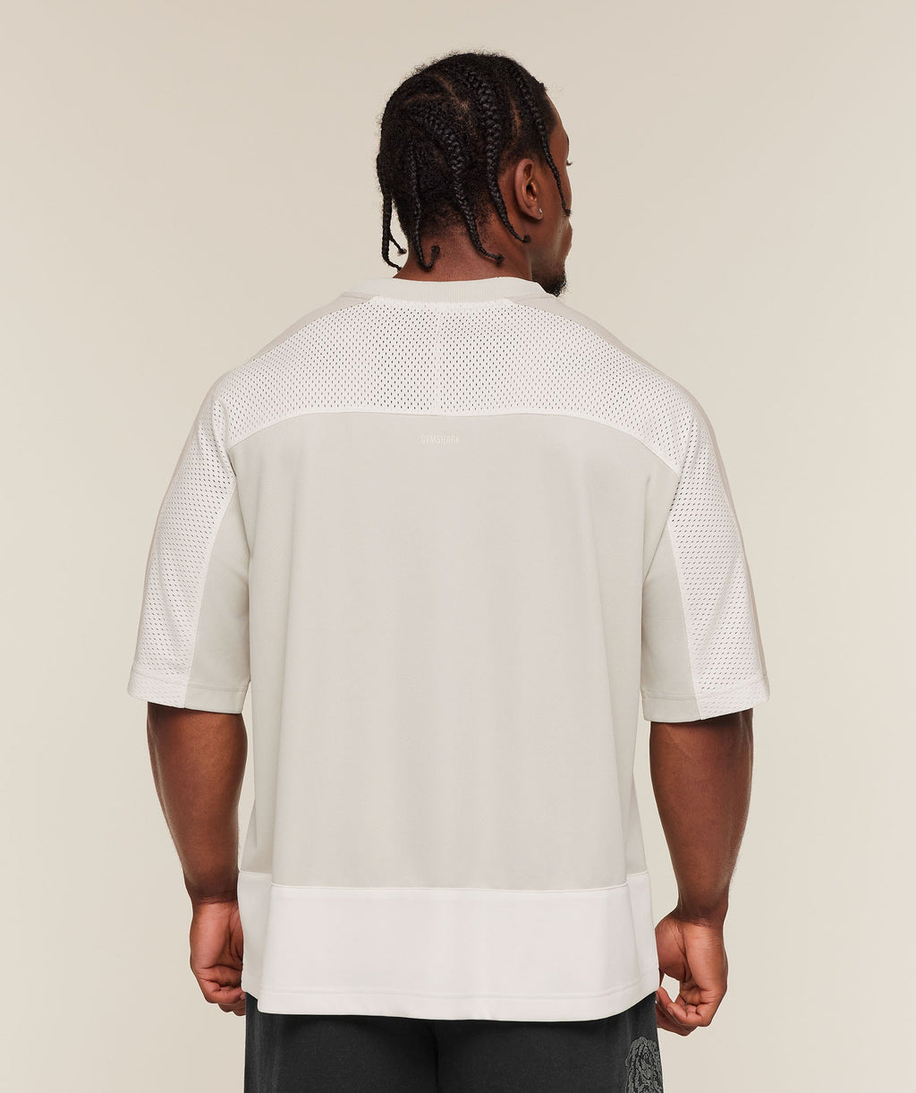 Collective Mesh Wordmark Jersey - Tinted White/Soft White/Pebble Grey — imagem 2