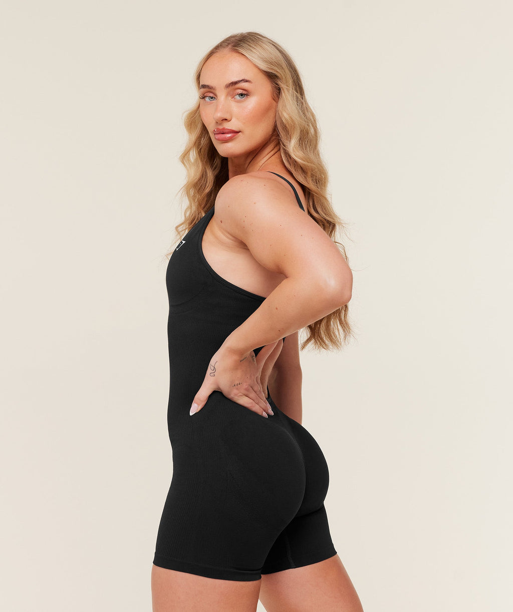 Life Seamless Strappy All in One - Black/Black Marl — imagem 4