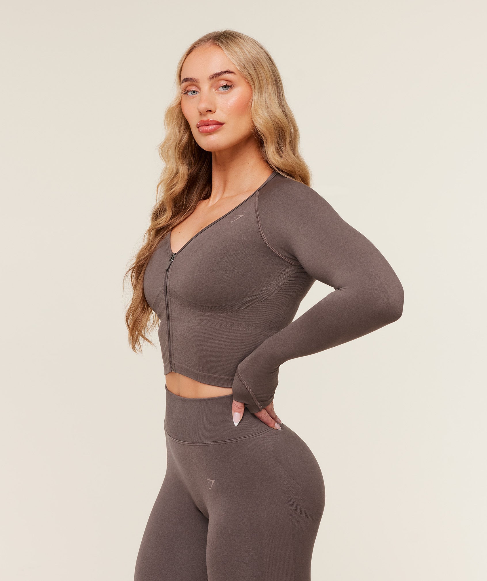 Lift Seamless Jacket - Cool Brown — imagem 3