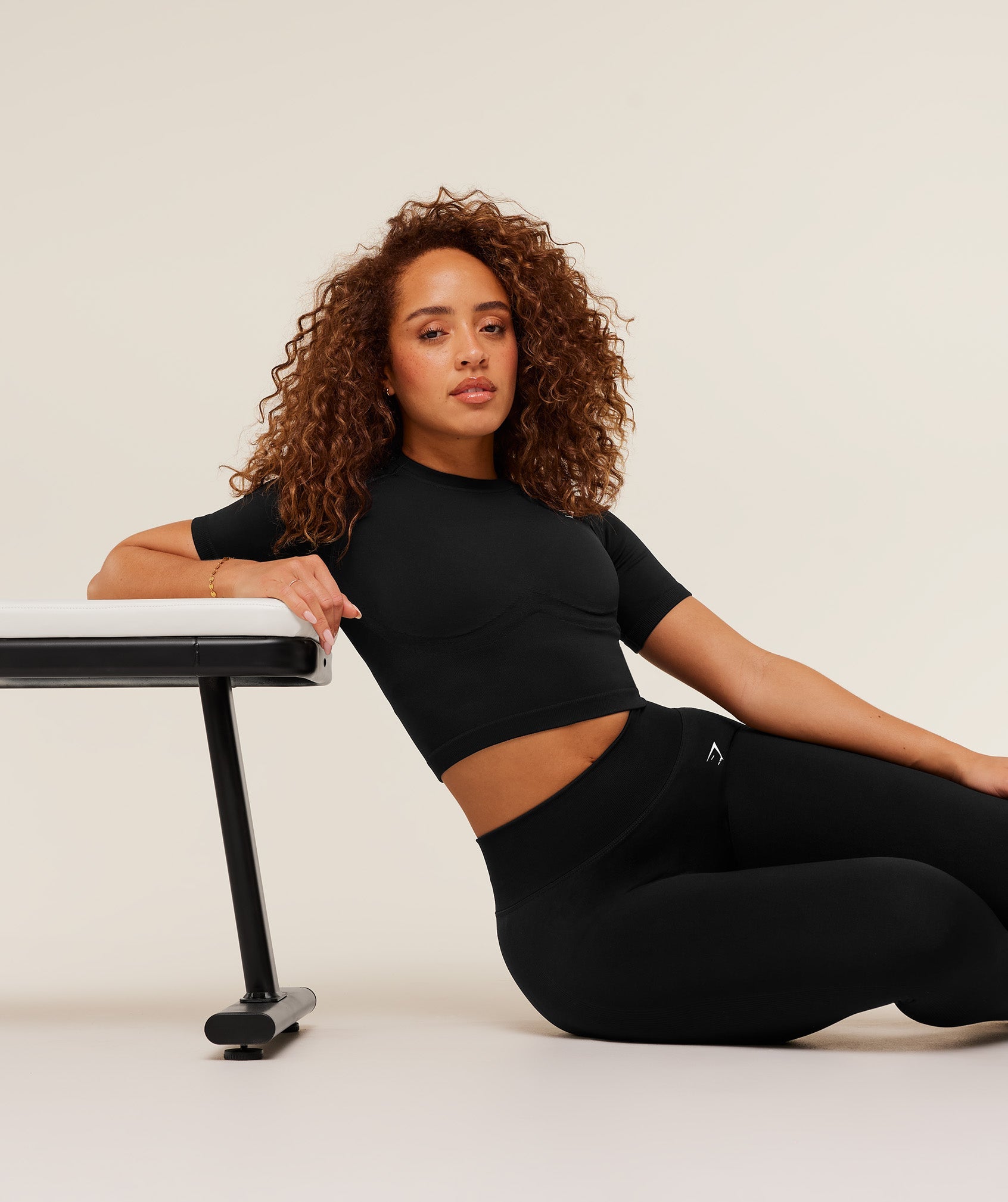 Lift Seamless Short Sleeve Top - Black Marl — imagem 5