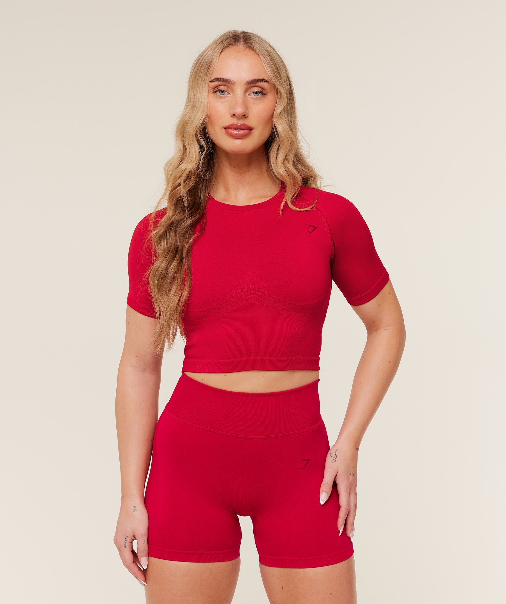 Lift Seamless Short Sleeve Top - Carmine Red — imagem 1