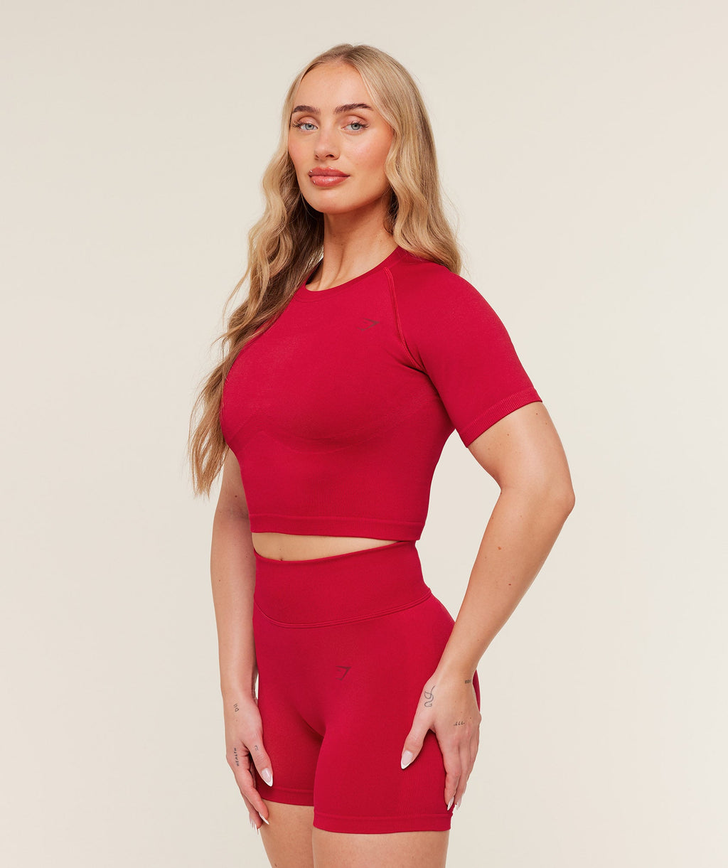 Lift Seamless Short Sleeve Top - Carmine Red — imagem 4