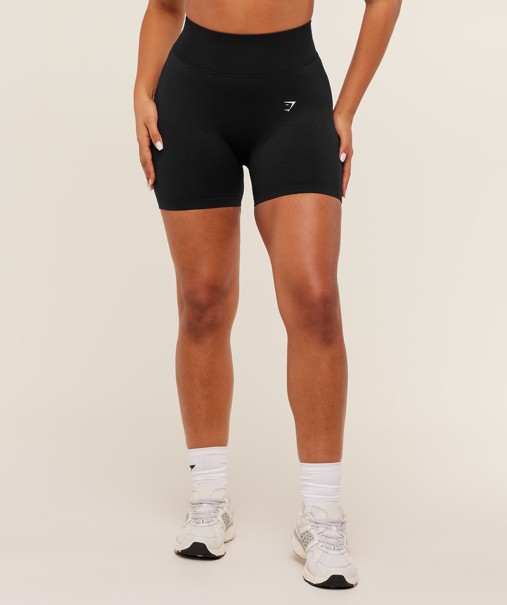 Lift Seamless High-Rise Shorts - Black/Black Marl — imagem 1