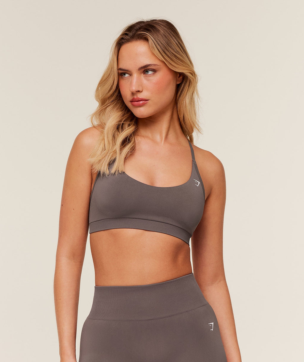 Everyday Seamless Racerback Sports Bra - Cool Brown — imagem 1