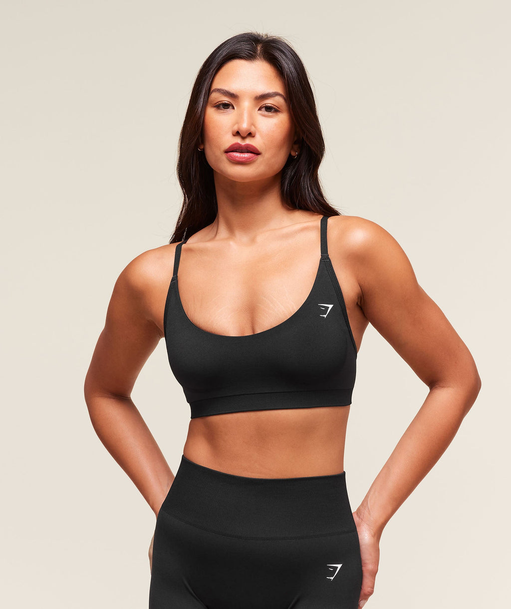 Everyday Seamless Racerback Sports Bra - Black — imagem 1