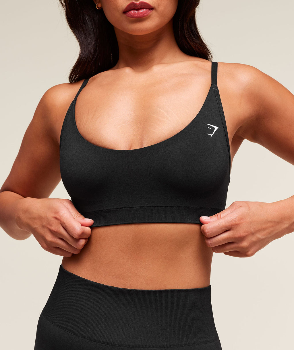 Everyday Seamless Racerback Sports Bra - Black — imagem 6