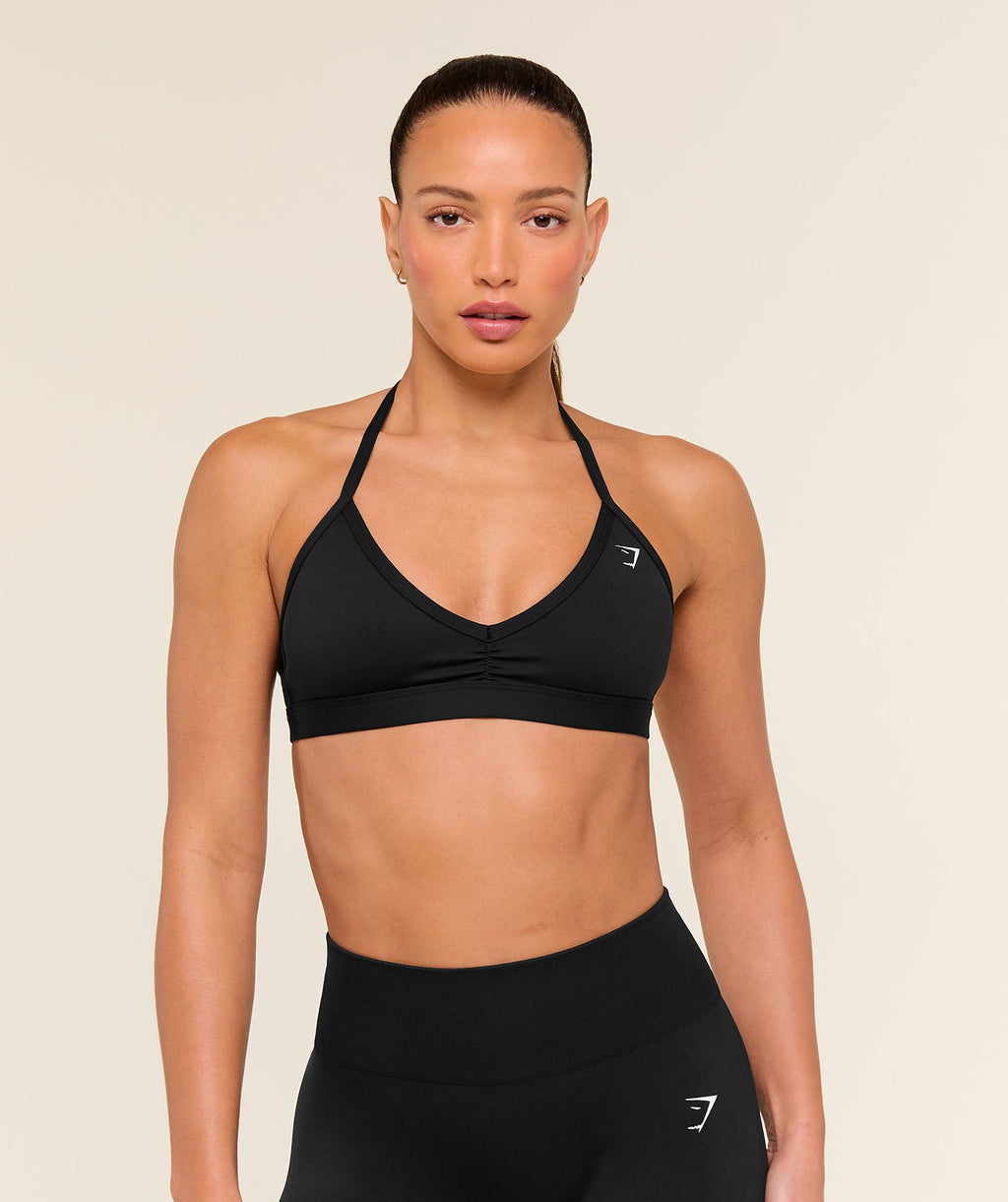 Minimal Halterneck Sports Bra - Black — imagem 1