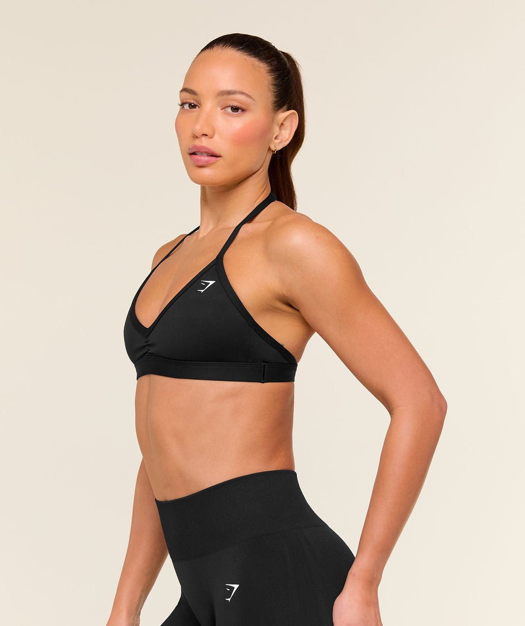 Minimal Halterneck Sports Bra - Black — imagem 3