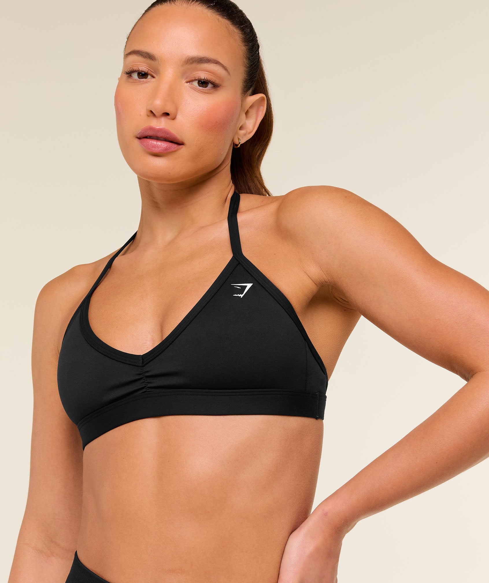 Minimal Halterneck Sports Bra - Black — imagem 5