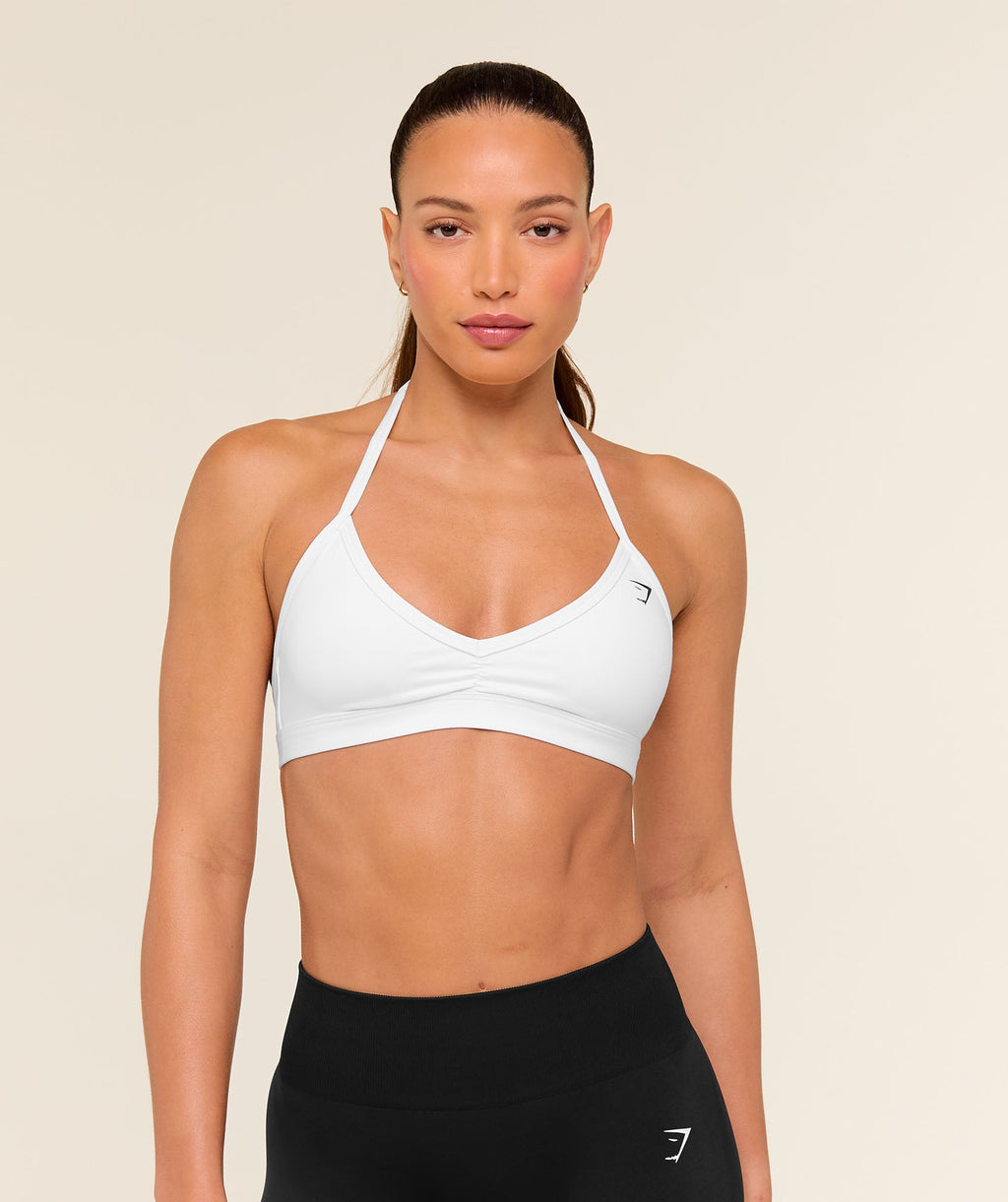 Minimal Halterneck Sports Bra - White — imagem 1