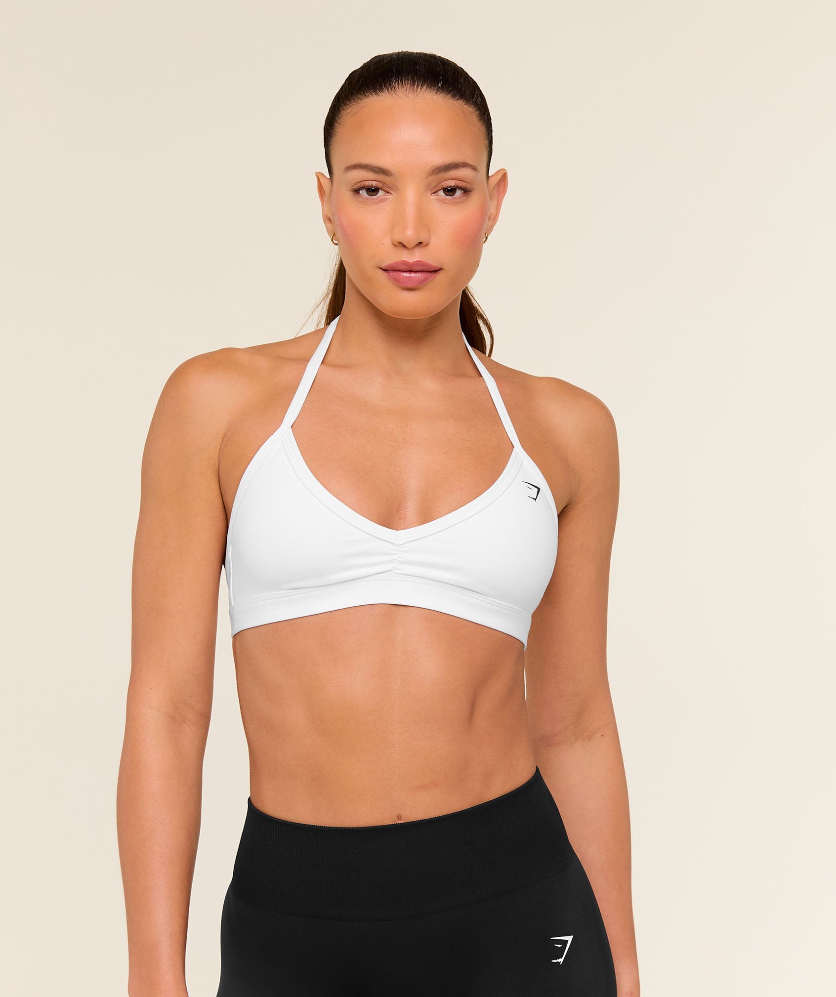 Minimal Halterneck Sports Bra - White — imagem 1