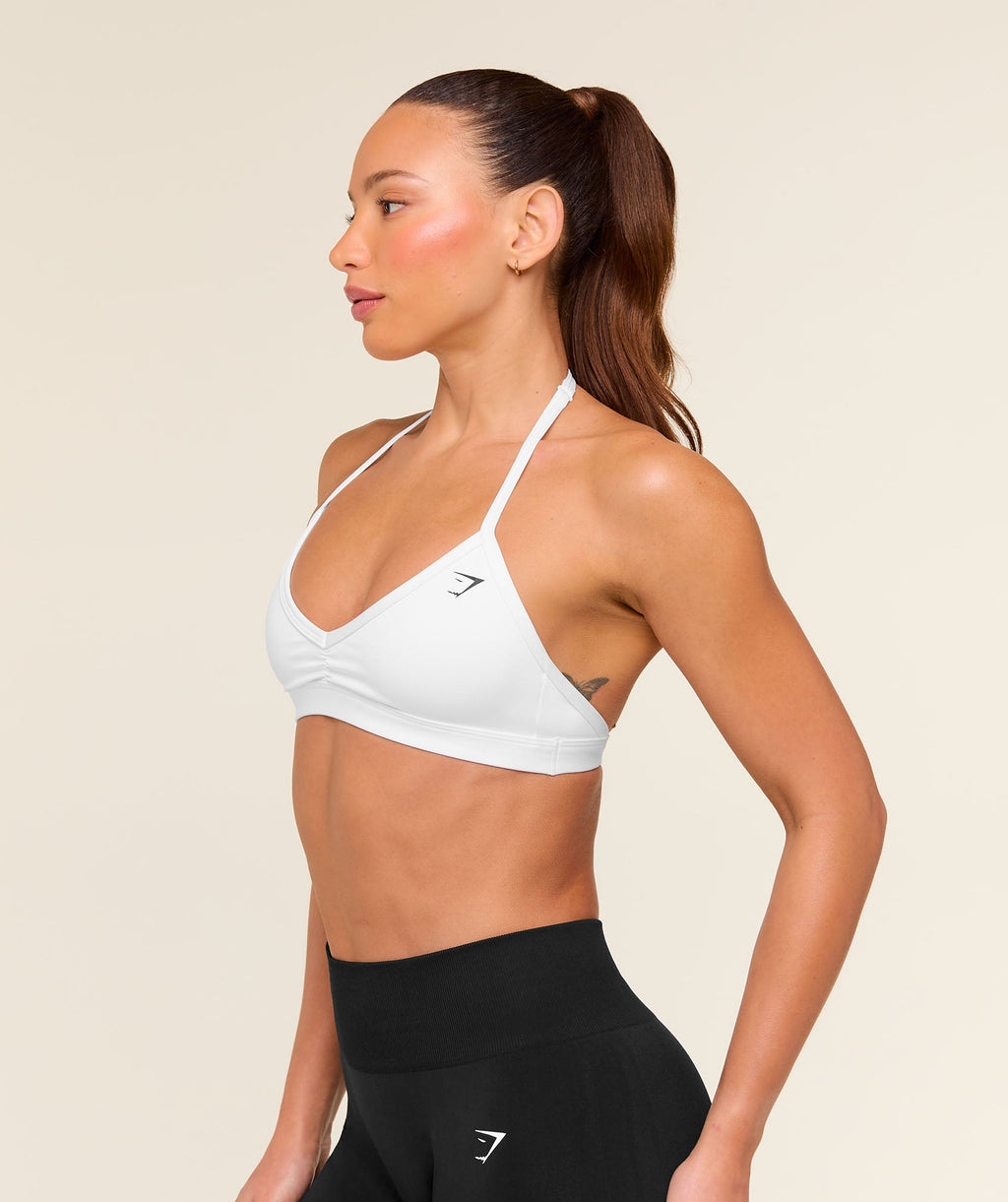 Minimal Halterneck Sports Bra - White — imagem 5