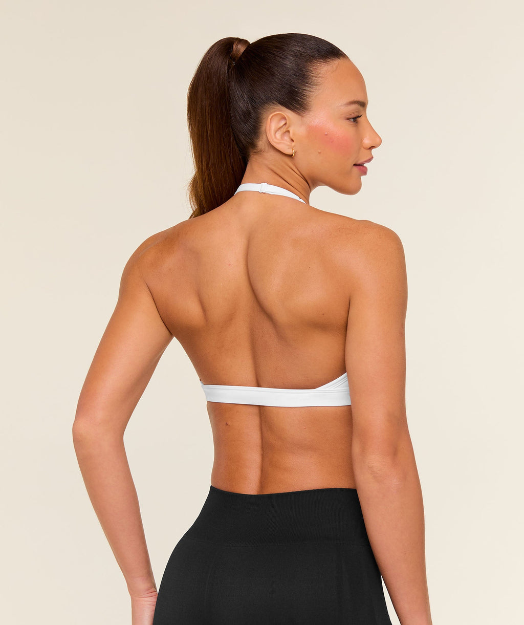 Minimal Halterneck Sports Bra - White — imagem 2