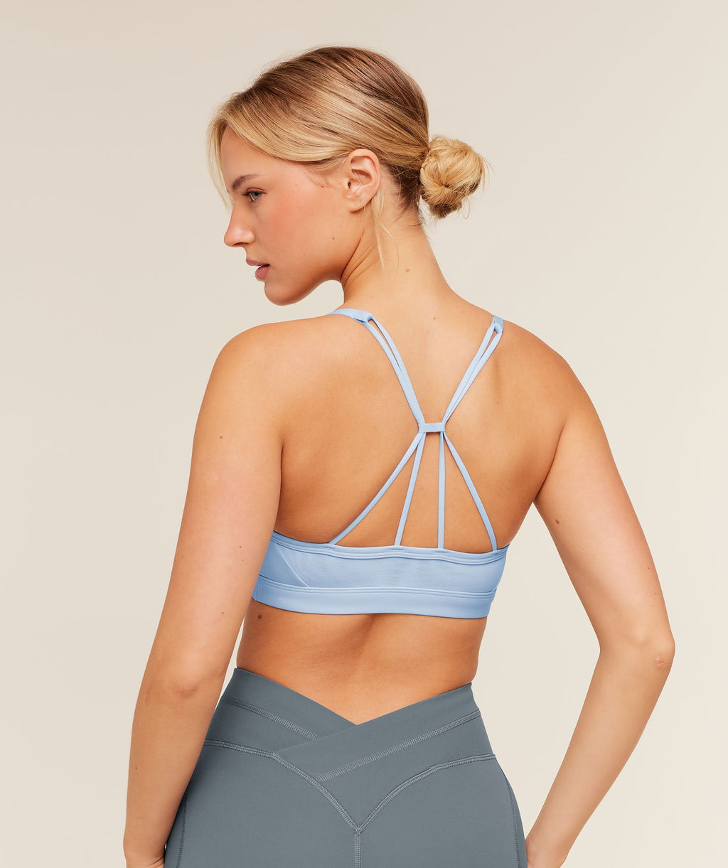 Ruched Strappy Sports Bra - Chilled Blue — imagem 2