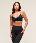 Ruched Strappy Sports Bra - Deep Petrol Blue — imagem 1