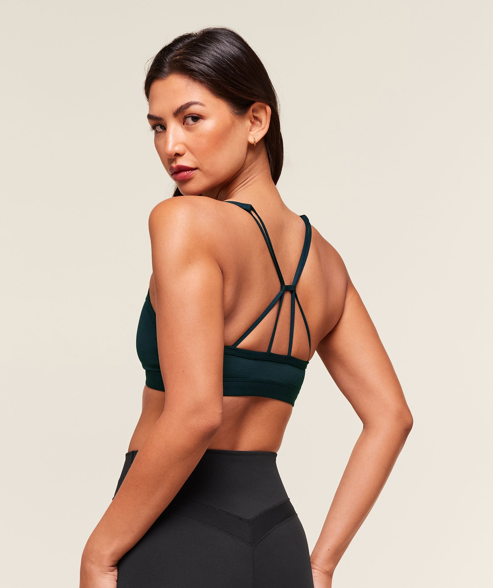 Ruched Strappy Sports Bra - Deep Petrol Blue — imagem 2